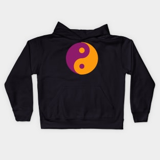 Yin Yang in purple and orange Kids Hoodie